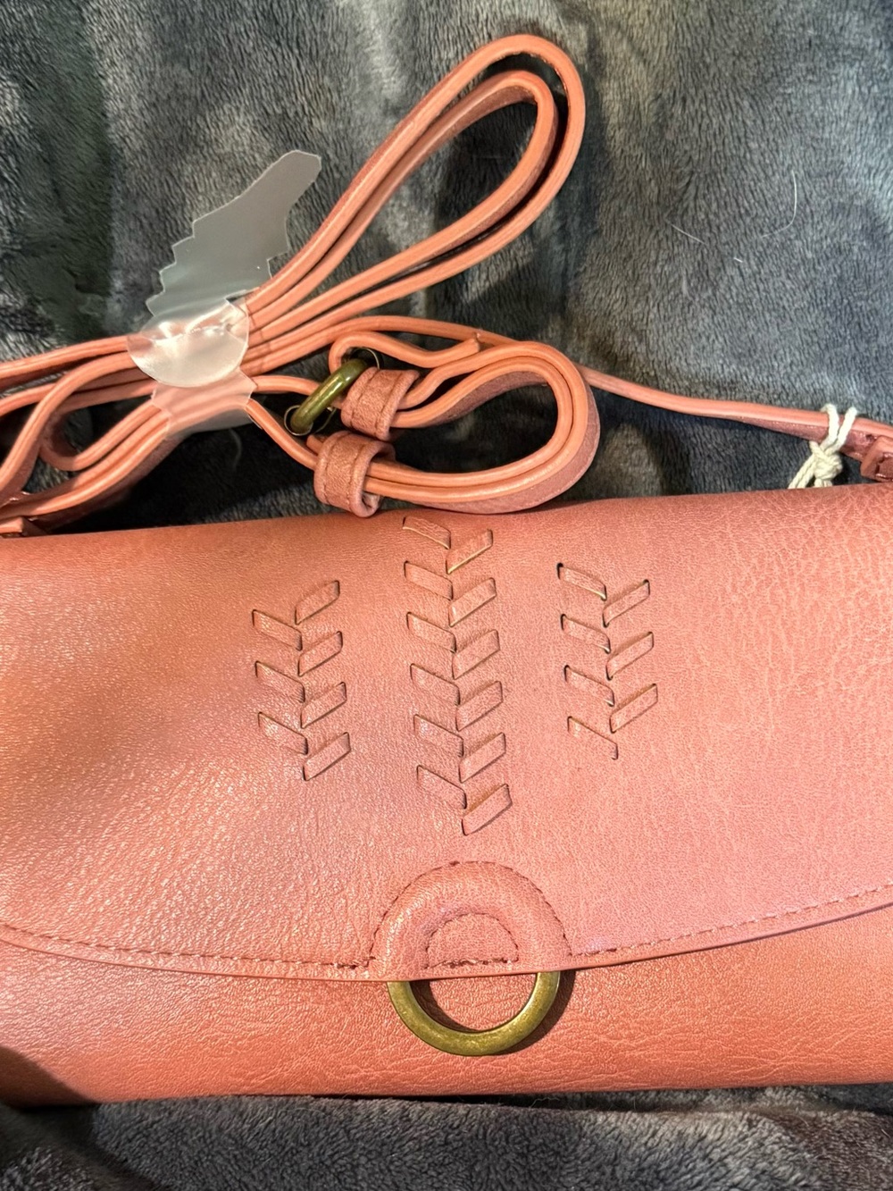 Universal Thread Rose Faux Leather Crossbody with Woven Accent NWT